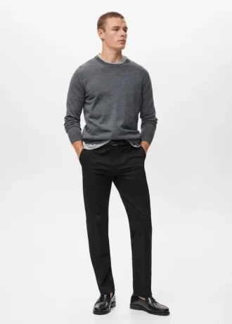 Pantalon en coton à coupe régulière