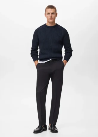Pantalon en coton à coupe régulière