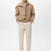 Pantalon en coton à coupe régulière Pantalon en coton à coupe régulière
