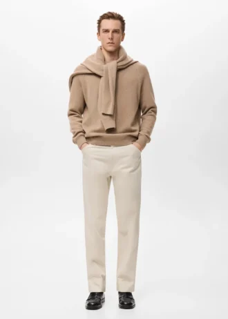 Pantalon en coton à coupe régulière