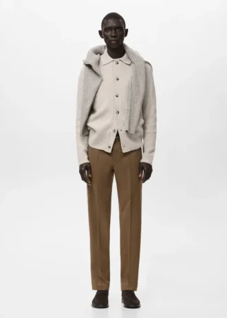 Pantalon en coton à coupe régulière Pantalon en coton à coupe régulière
