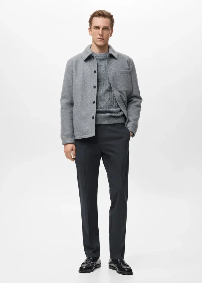 Pantalon en coton à coupe régulière