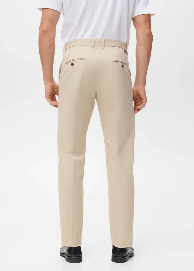 Pantalon en coton à coupe régulière Pantalon en coton à coupe régulière