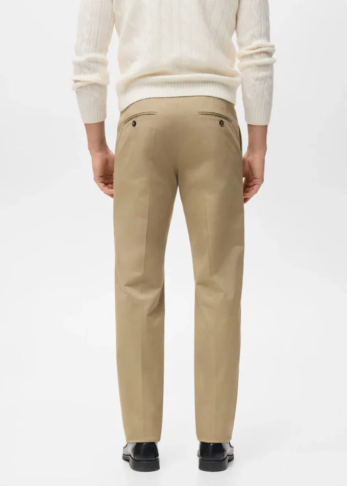 Pantalon en coton à coupe régulière Pantalon en coton à coupe régulière