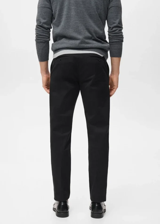 Pantalon en coton à coupe régulière Pantalon en coton à coupe régulière