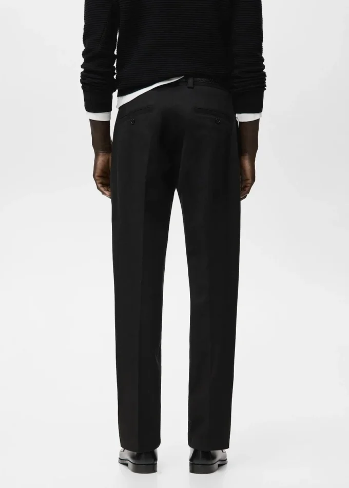 Pantalon en coton à coupe régulière Pantalon en coton à coupe régulière