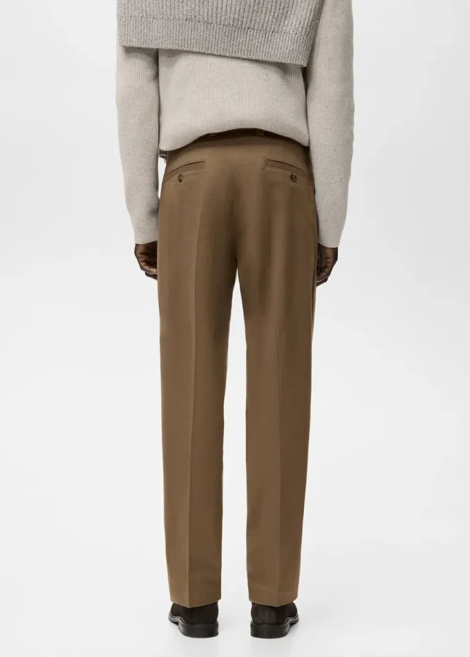 Pantalon en coton à coupe régulière