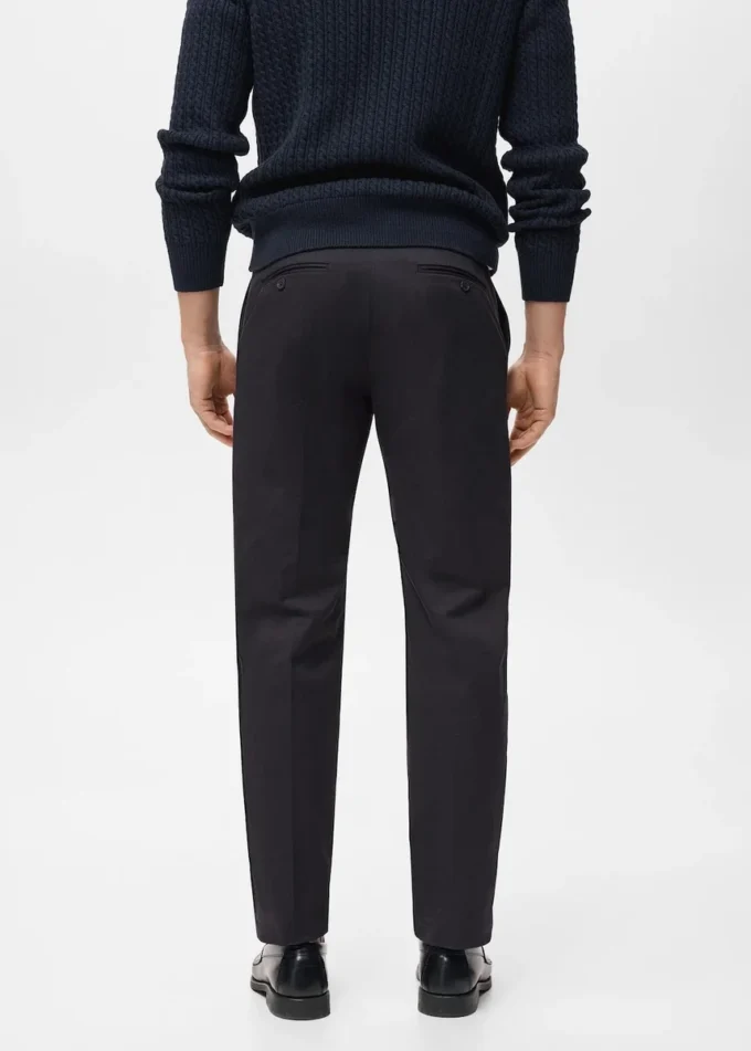 Pantalon en coton à coupe régulière Pantalon en coton à coupe régulière