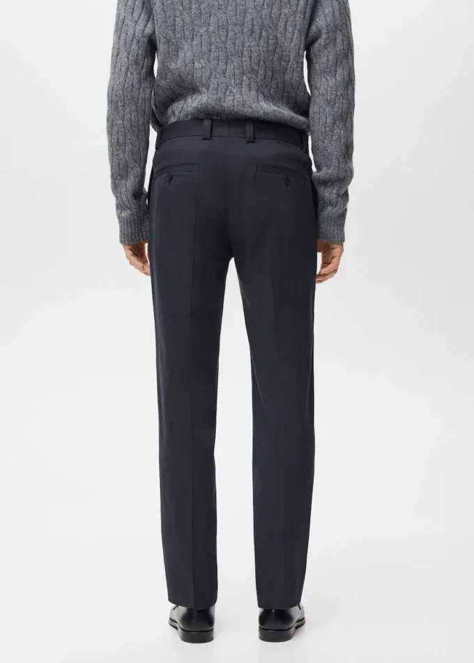Pantalon en coton à coupe régulière