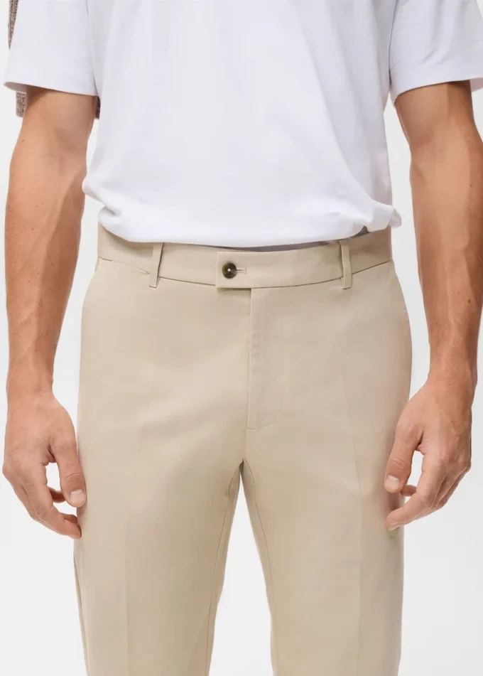 Pantalon en coton à coupe régulière Pantalon en coton à coupe régulière