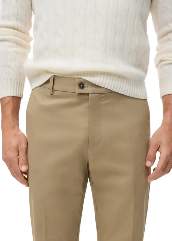 Pantalon en coton à coupe régulière Pantalon en coton à coupe régulière