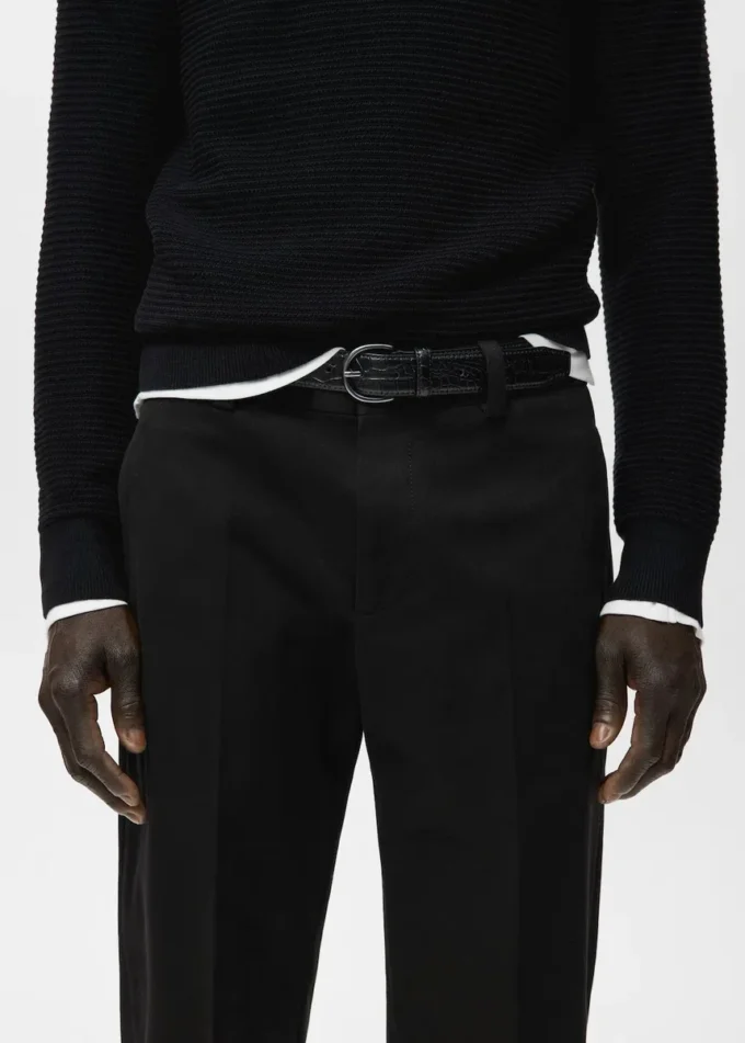 Pantalon en coton à coupe régulière Pantalon en coton à coupe régulière