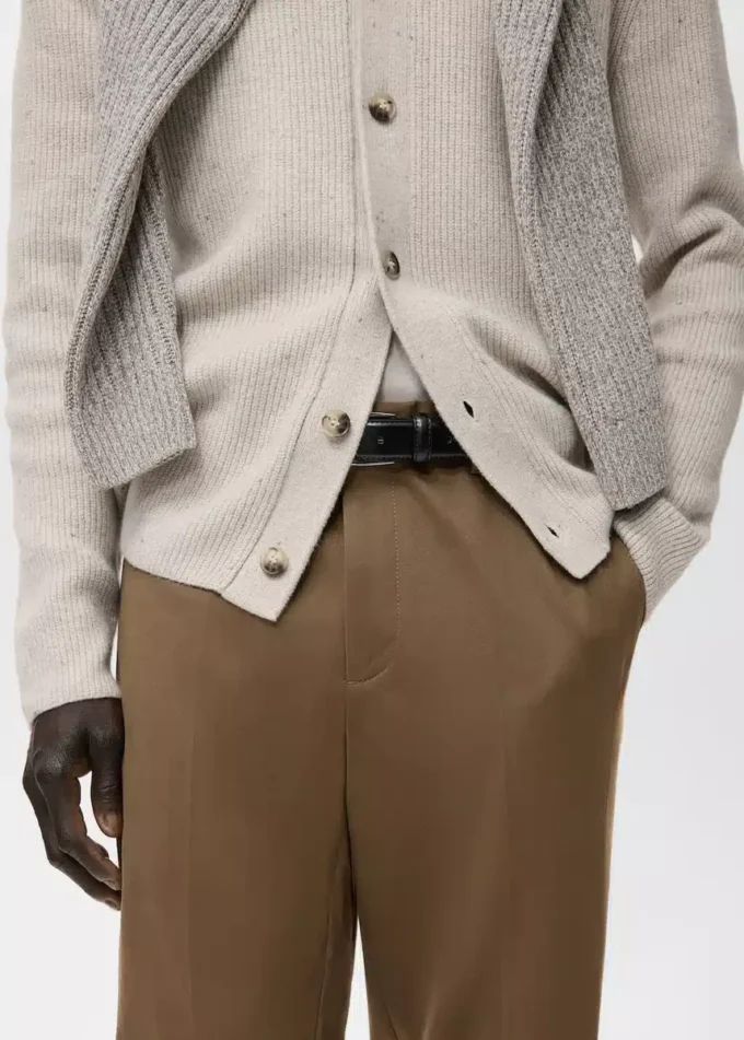Pantalon en coton à coupe régulière