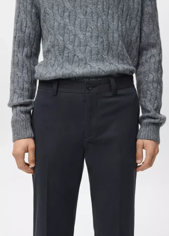 Pantalon en coton à coupe régulière