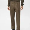 Pantalon en coton à pinces, coupe classique Pantalon en coton à pinces, coupe classique