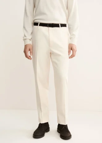 Pantalon en coton à pinces, coupe classique Pantalon en coton à pinces, coupe classique