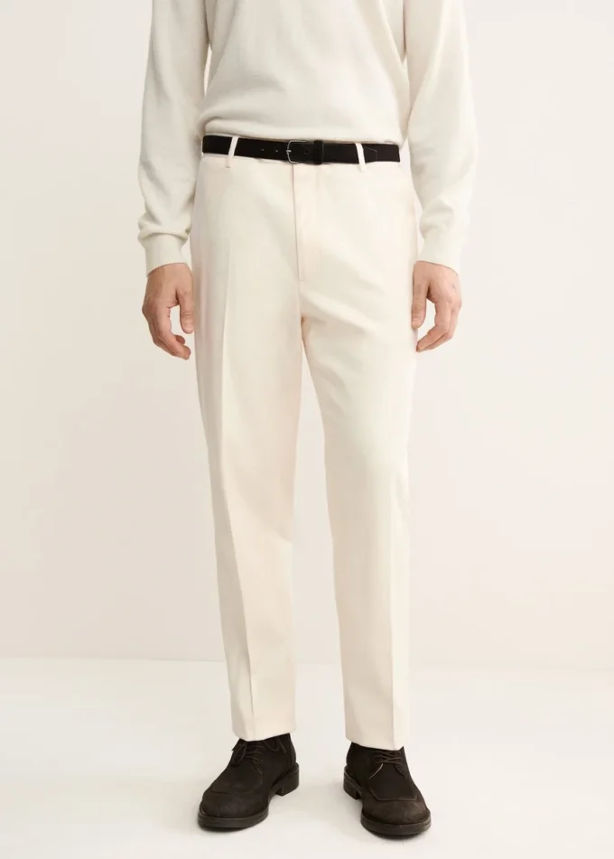 Pantalon en coton à pinces, coupe classique Pantalon en coton à pinces, coupe classique