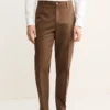 Pantalon en coton à pinces, coupe classique Pantalon en coton à pinces, coupe classique