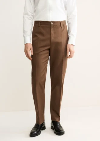 Pantalon en coton à pinces, coupe classique Pantalon en coton à pinces, coupe classique