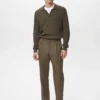 Pantalon en coton à pinces, coupe classique Pantalon en coton à pinces, coupe classique