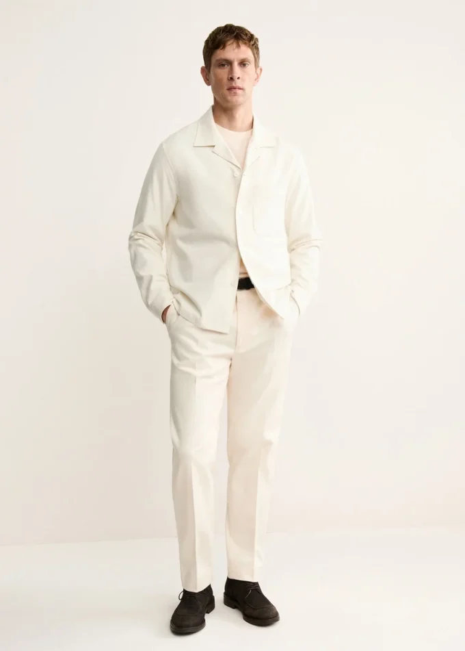 Pantalon en coton à pinces, coupe classique Pantalon en coton à pinces, coupe classique