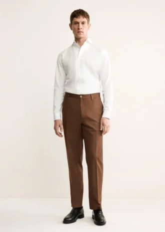 Pantalon en coton à pinces, coupe classique Pantalon en coton à pinces, coupe classique