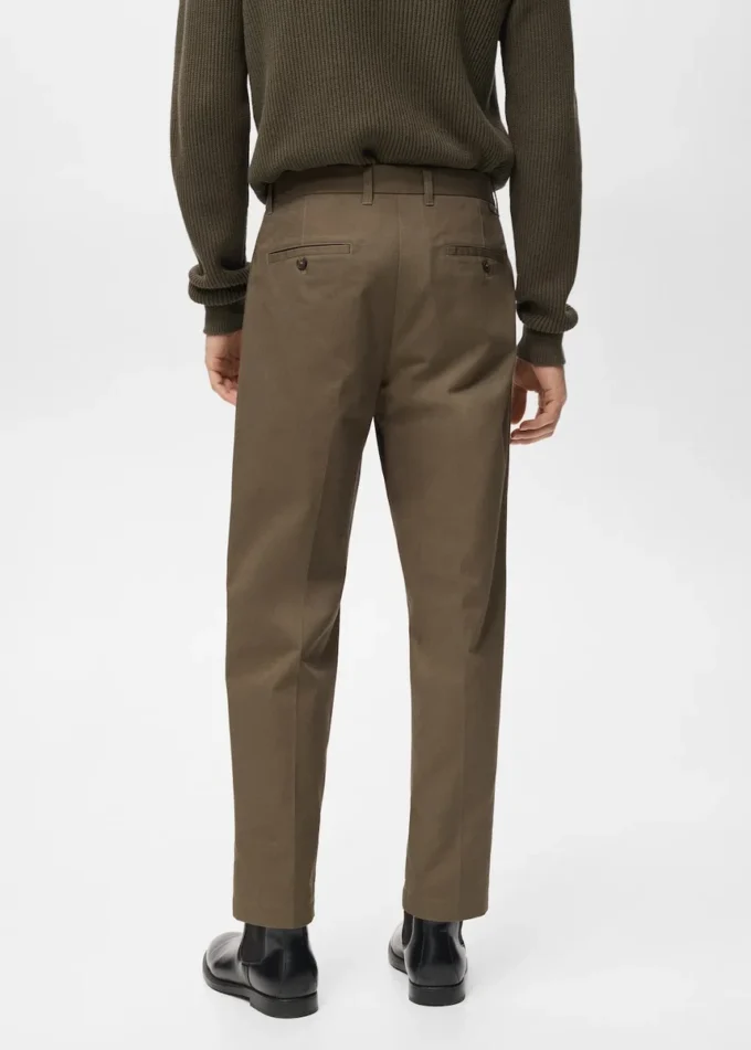 Pantalon en coton à pinces, coupe classique Pantalon en coton à pinces, coupe classique