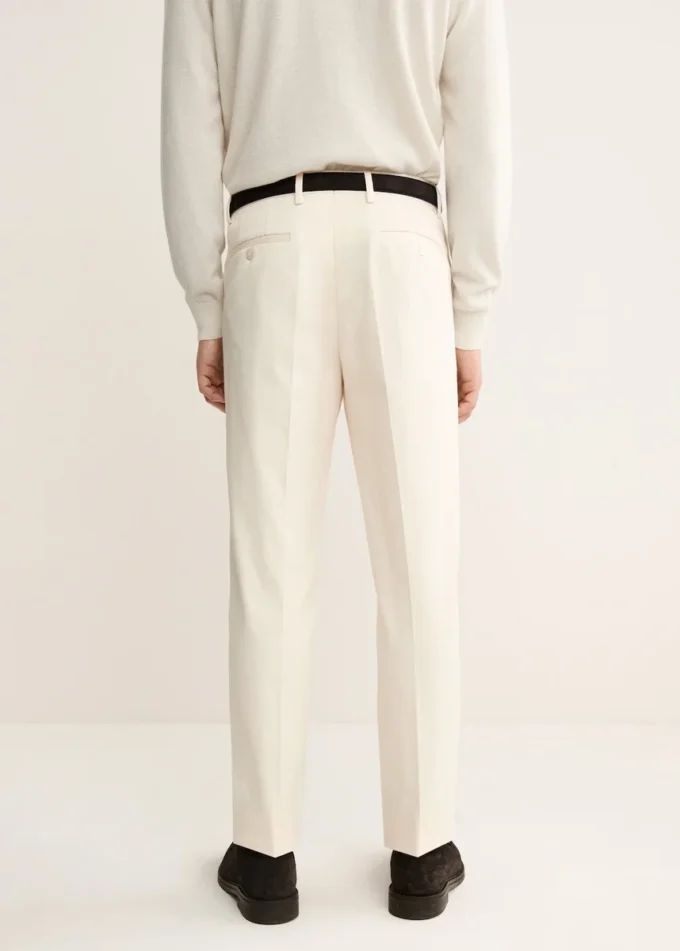 Pantalon en coton à pinces, coupe classique Pantalon en coton à pinces, coupe classique