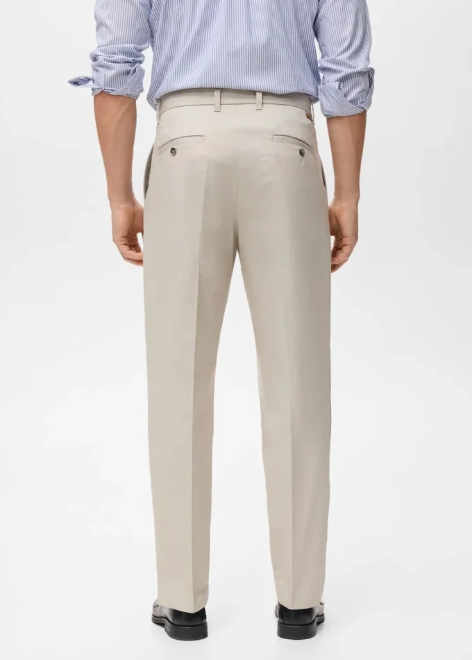 Pantalon en coton à pinces, coupe classique Pantalon en coton à pinces, coupe classique