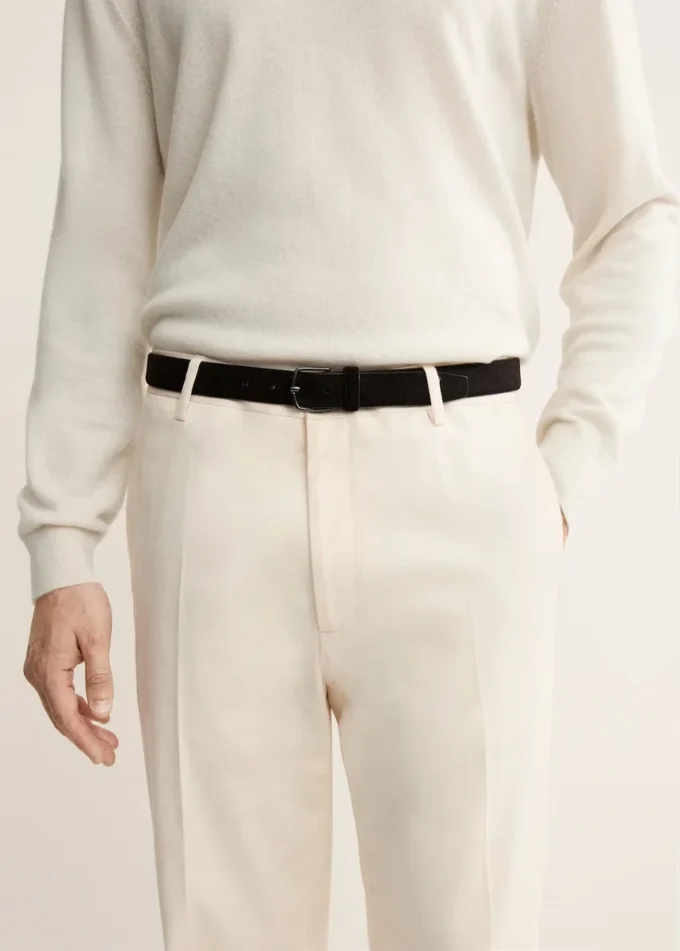 Pantalon en coton à pinces, coupe classique Pantalon en coton à pinces, coupe classique