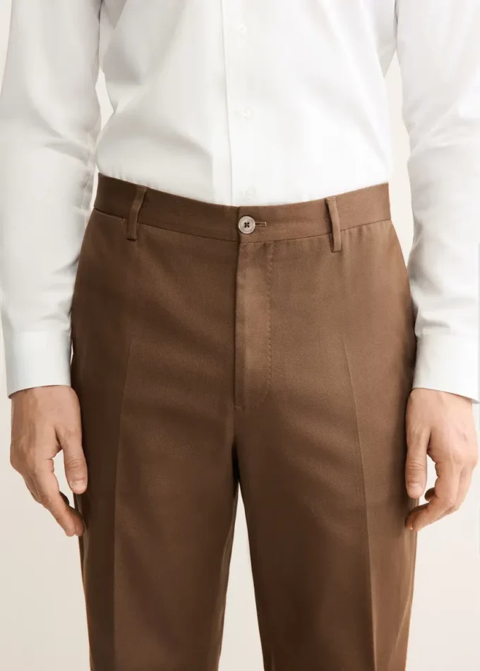 Pantalon en coton à pinces, coupe classique Pantalon en coton à pinces, coupe classique