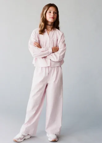 Pantalon en coton rayé