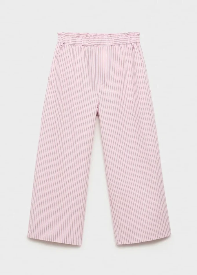 Pantalon en coton rayé