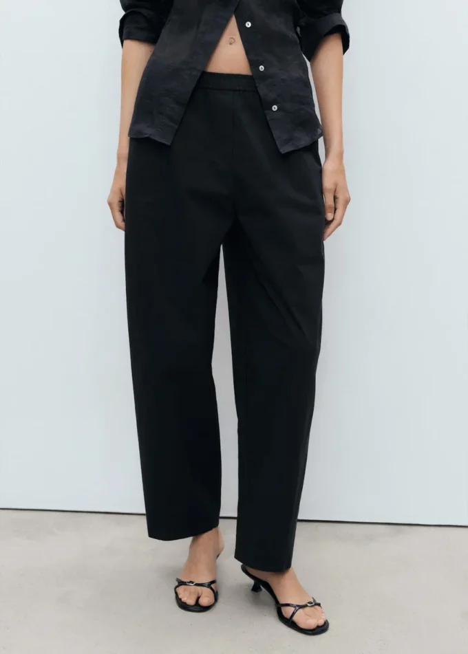 Pantalon en coton à taille élastique Pantalon en coton à taille élastique