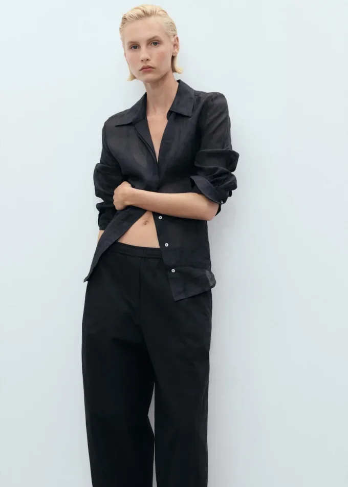 Pantalon en coton à taille élastique Pantalon en coton à taille élastique