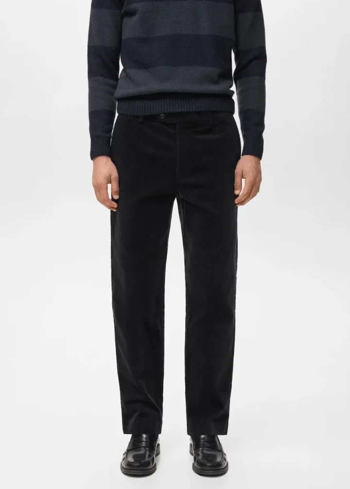 Pantalon en coton velours côtelé coupe classique Pantalon en coton velours côtelé coupe classique