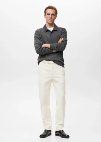 Pantalon en coton velours côtelé coupe classique Pantalon en coton velours côtelé coupe classique