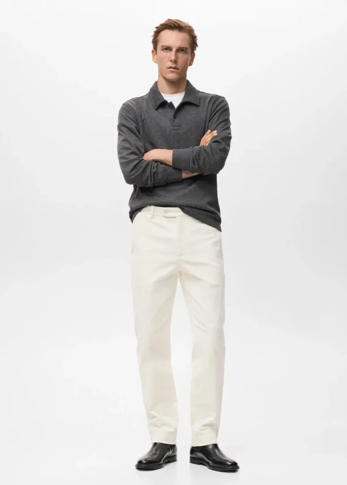 Pantalon en coton velours côtelé coupe classique Pantalon en coton velours côtelé coupe classique