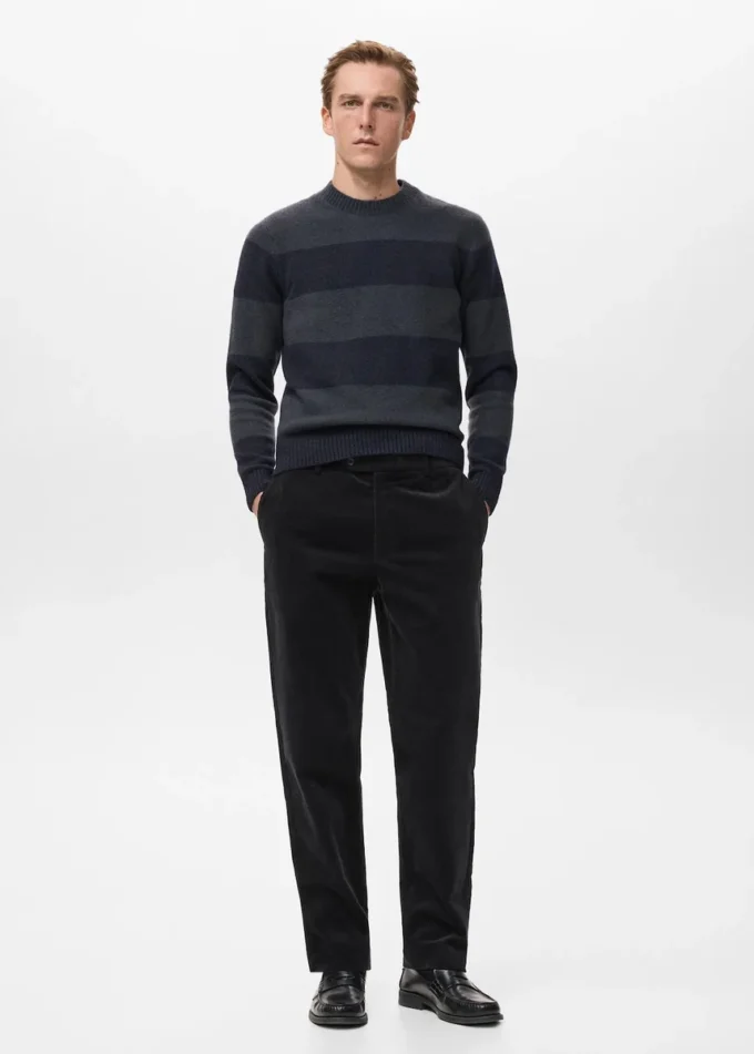 Pantalon en coton velours côtelé coupe classique Pantalon en coton velours côtelé coupe classique