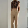 Pantalon en denim droit à pinces Pantalon en denim droit à pinces