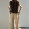 Pantalon en denim droit à pinces Pantalon en denim droit à pinces
