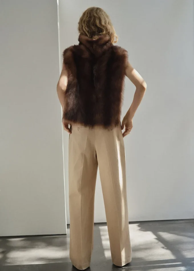 Pantalon en denim droit à pinces Pantalon en denim droit à pinces