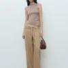 Pantalon en denim à jambes larges avec ceinture Pantalon en denim à jambes larges avec ceinture