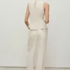 Pantalon en denim à jambes larges avec ceinture Pantalon en denim à jambes larges avec ceinture