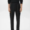 Pantalon en flanelle à pinces, coupe droite Pantalon en flanelle à pinces, coupe droite