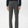 Pantalon en flanelle à pinces, coupe droite Pantalon en flanelle à pinces, coupe droite