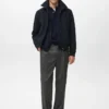 Pantalon en flanelle à pinces, coupe droite Pantalon en flanelle à pinces, coupe droite