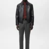 Pantalon en flanelle à pinces, coupe droite Pantalon en flanelle à pinces, coupe droite