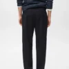 Pantalon en flanelle à pinces, coupe droite Pantalon en flanelle à pinces, coupe droite