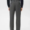 Pantalon en flanelle à pinces, coupe droite Pantalon en flanelle à pinces, coupe droite